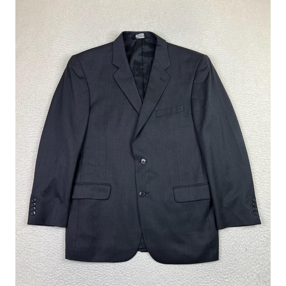 Jos A Bank Travelers Collection Blazer Mens 42 Regular Black Wool Suit Jacket